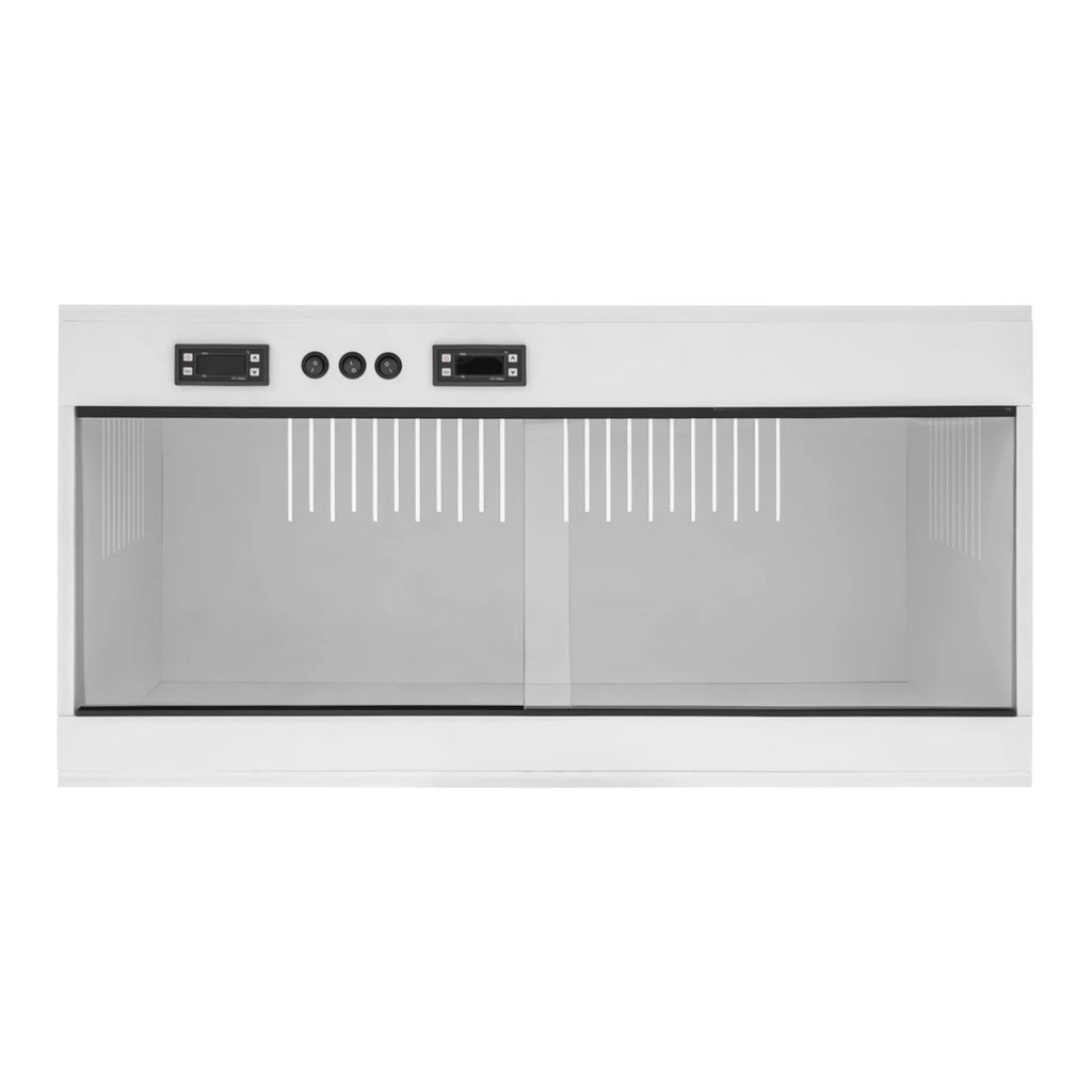 Terrarium PVC blanc 80 cm vue de face avec double thermostat